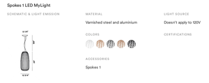 Product technical description details