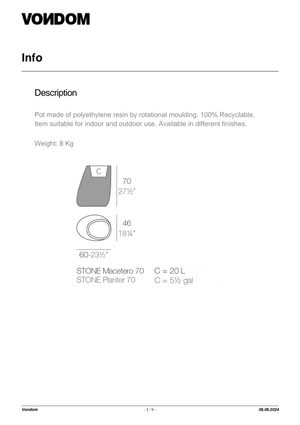 Product technical description details