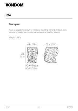 Product technical description details