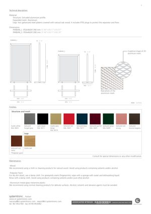 Product technical description details